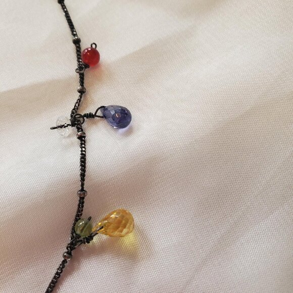 Anna Balkan vintage black silver stone necklace - Picture 5 of 11